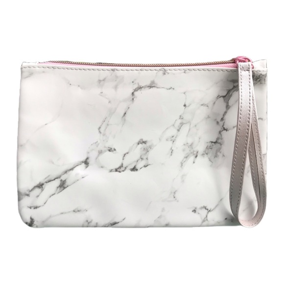 ipsy Handbags - 🔴 3/$15! Silver & Grey Marble Ipsy Glam Bag Wristlet Makeup Toiletries *NEW